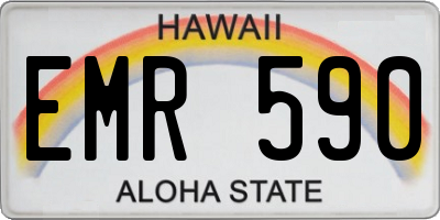 HI license plate EMR590