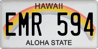 HI license plate EMR594