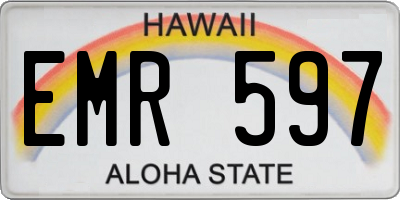 HI license plate EMR597