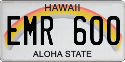 HI license plate EMR600