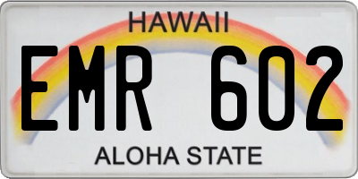 HI license plate EMR602