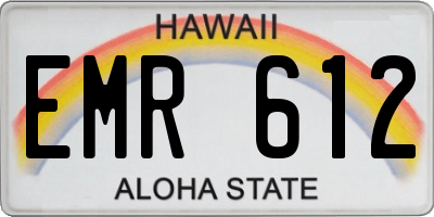 HI license plate EMR612