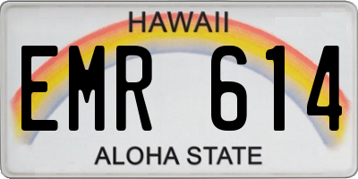 HI license plate EMR614