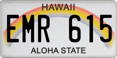 HI license plate EMR615