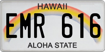 HI license plate EMR616