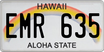 HI license plate EMR635