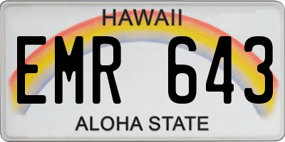 HI license plate EMR643