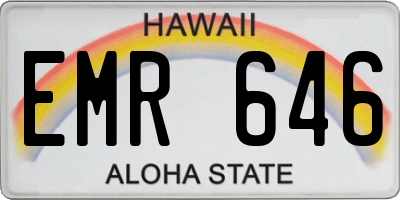 HI license plate EMR646