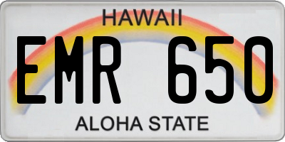 HI license plate EMR650
