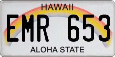 HI license plate EMR653
