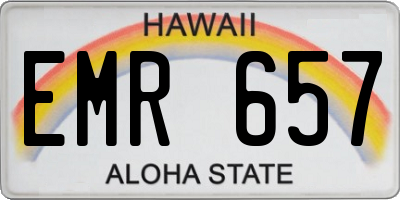 HI license plate EMR657