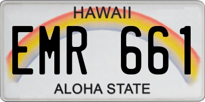 HI license plate EMR661