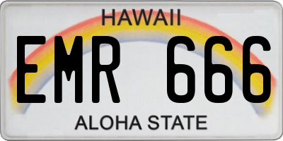 HI license plate EMR666