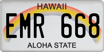 HI license plate EMR668