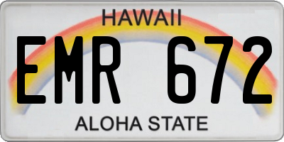 HI license plate EMR672