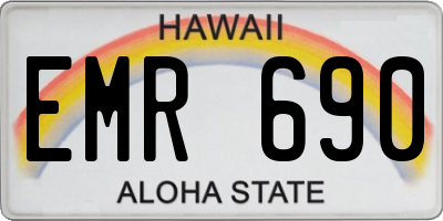 HI license plate EMR690
