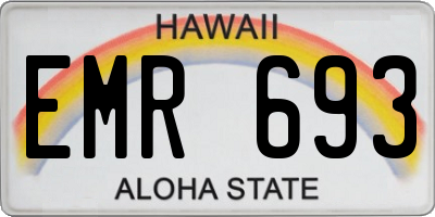 HI license plate EMR693