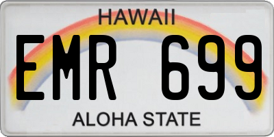 HI license plate EMR699