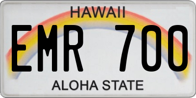 HI license plate EMR700