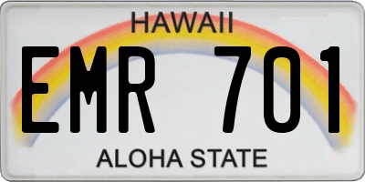 HI license plate EMR701