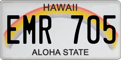 HI license plate EMR705