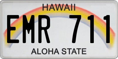 HI license plate EMR711