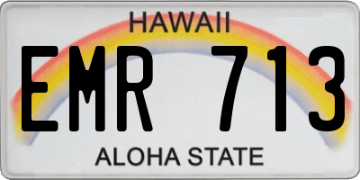 HI license plate EMR713