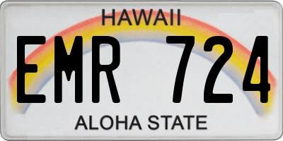 HI license plate EMR724