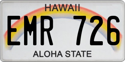HI license plate EMR726