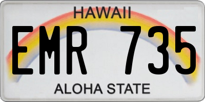 HI license plate EMR735