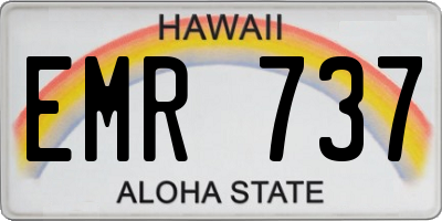 HI license plate EMR737