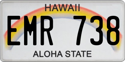 HI license plate EMR738