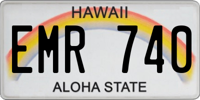 HI license plate EMR740