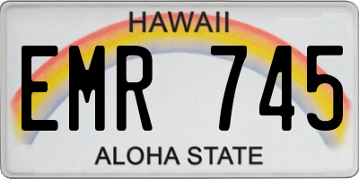 HI license plate EMR745