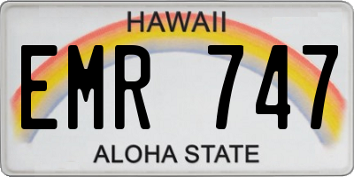 HI license plate EMR747