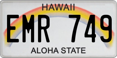 HI license plate EMR749