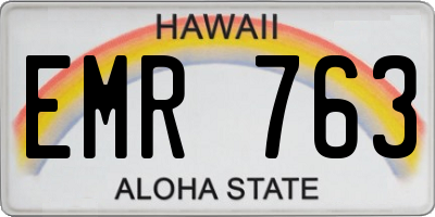 HI license plate EMR763