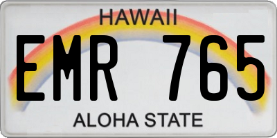 HI license plate EMR765