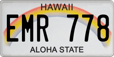 HI license plate EMR778