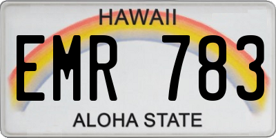HI license plate EMR783