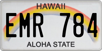 HI license plate EMR784