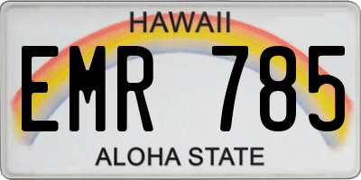 HI license plate EMR785