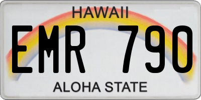 HI license plate EMR790