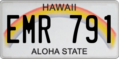 HI license plate EMR791