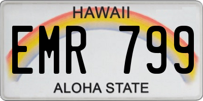 HI license plate EMR799