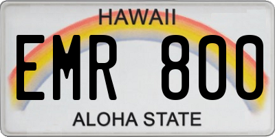 HI license plate EMR800