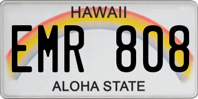 HI license plate EMR808