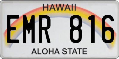 HI license plate EMR816
