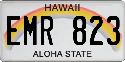 HI license plate EMR823