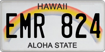 HI license plate EMR824